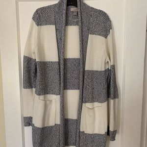 Loft cream and blue striped sweater